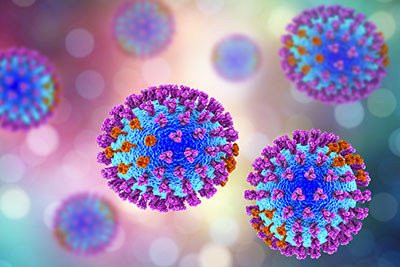 3D Illustration of an Influenza Virus