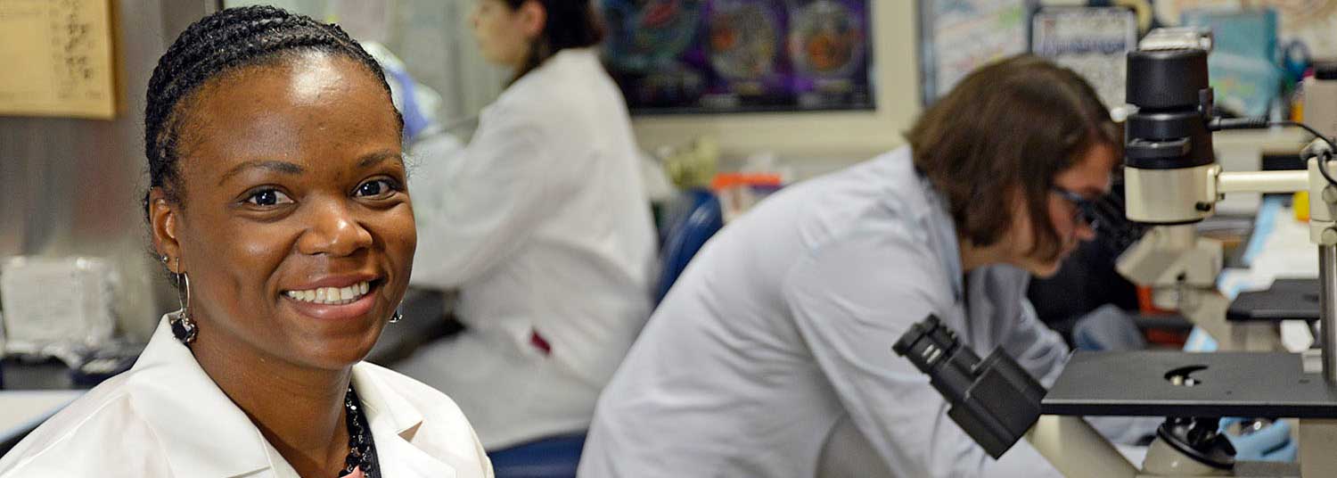 Dr. Webb in lab
